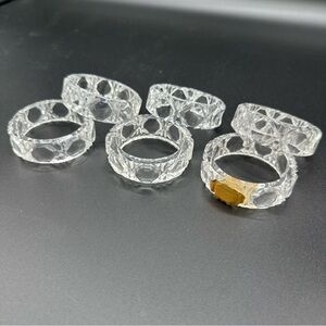 Vintage Crystal Napkin Rings – Set of 6, Made in Western Germany, Excellent Cond